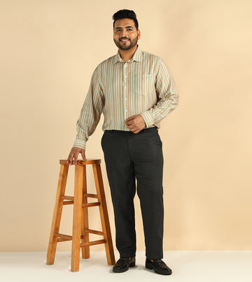Multi Striped Plus Size Formal Men Shirt