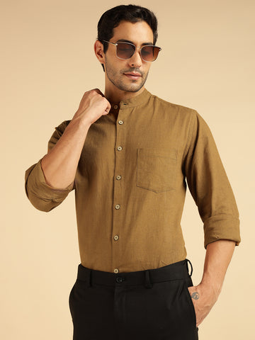 Spread Collar Pure Cotton Semi Formal Shirt
