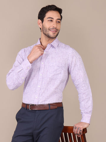 Pure Khadi Lavender Formal Shirt For Men