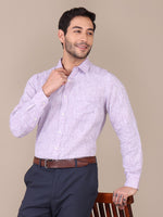 Handloom Cotton Lavender Formal Shirt For Men