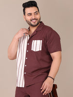 Colorblock Pure Cotton Embroidered Casual Plus Size Shirt For Men