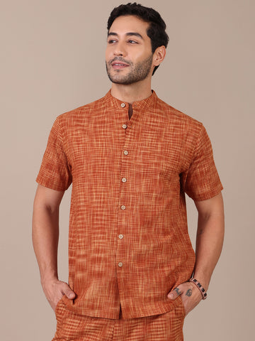 Pure Khadi Tan Brown Casual Shirt For Men
