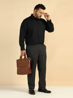 Black Cotton Plus Size Formal Men Shirt