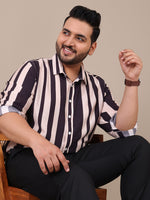 Multi Striped Formal Plus Size Shirt For Men