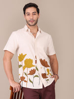 Placement Printed Pure Cotton Casual Shirt For Men