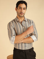 Multicolor Striped Men Formal Shirt