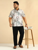 Multi Colour Floral Plus Size Casual Men Shirt