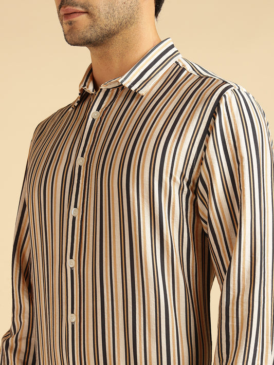 Multicolor Striped Men Formal Shirt