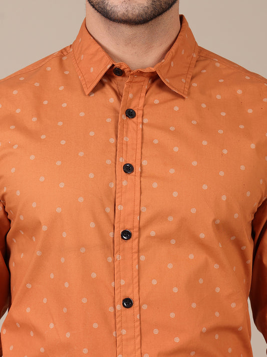 Dot Printed Formal Shirt For Men