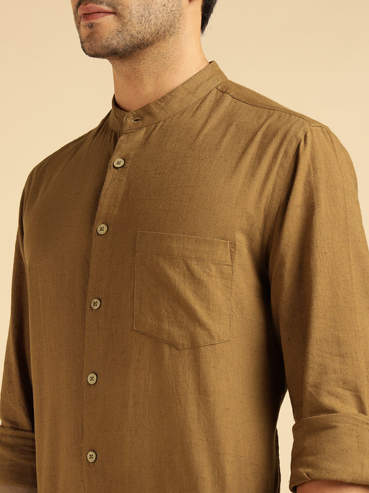 Spread Collar Pure Cotton Semi Formal Shirt