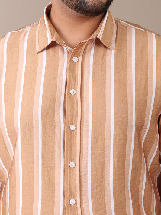 Striped Formal Plus Size Shirt For Men