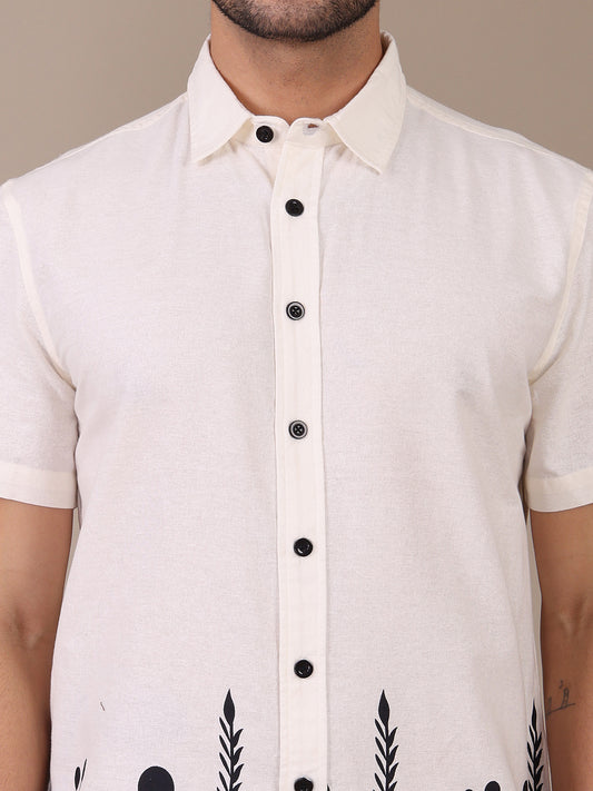 Floral Printed Pure Cotton Casual Shirt For Men