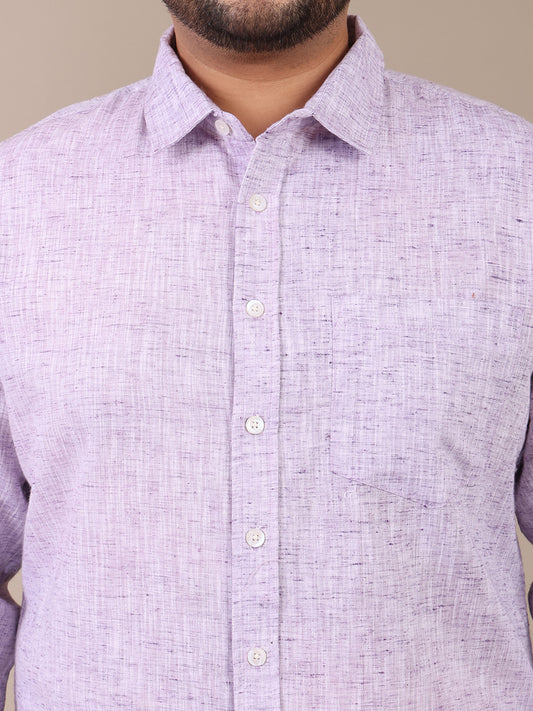 Pure Khadi Lavender Formal Plus Size Shirt For Men