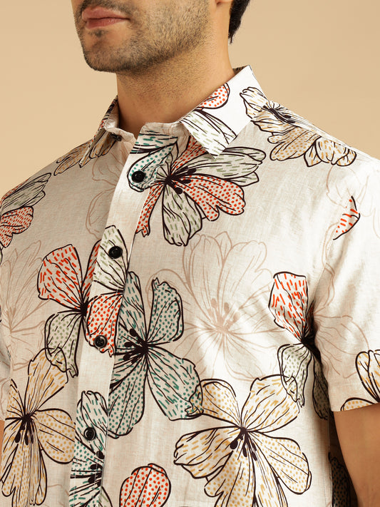 Multicolor Floral Men Casual Shirt