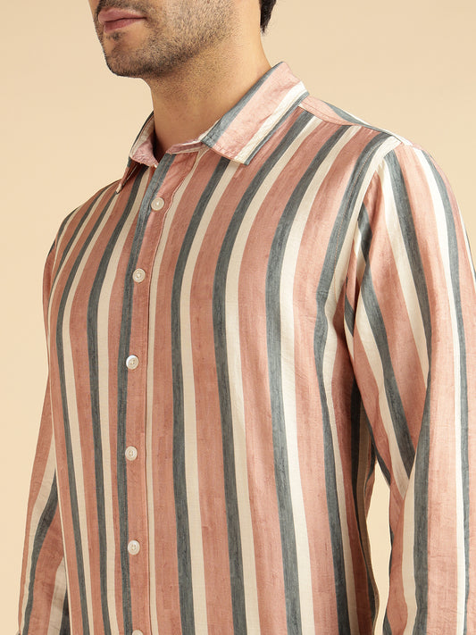 Multi Striped Men Formal Shirt