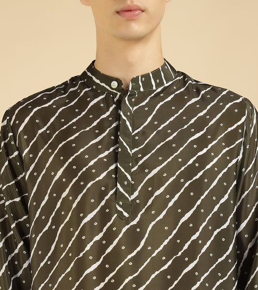 Leheriya Printed Ethnic Kurta For Men