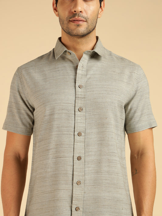 Light Sea Green Khadi Pure Cotton Men Casual Shirt