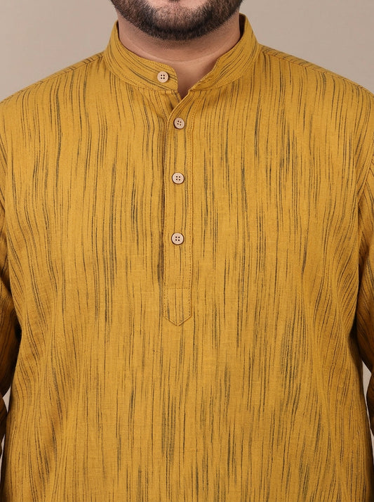 Cotton Textured Kurta With Pant Men Plus Size Co-ord Set